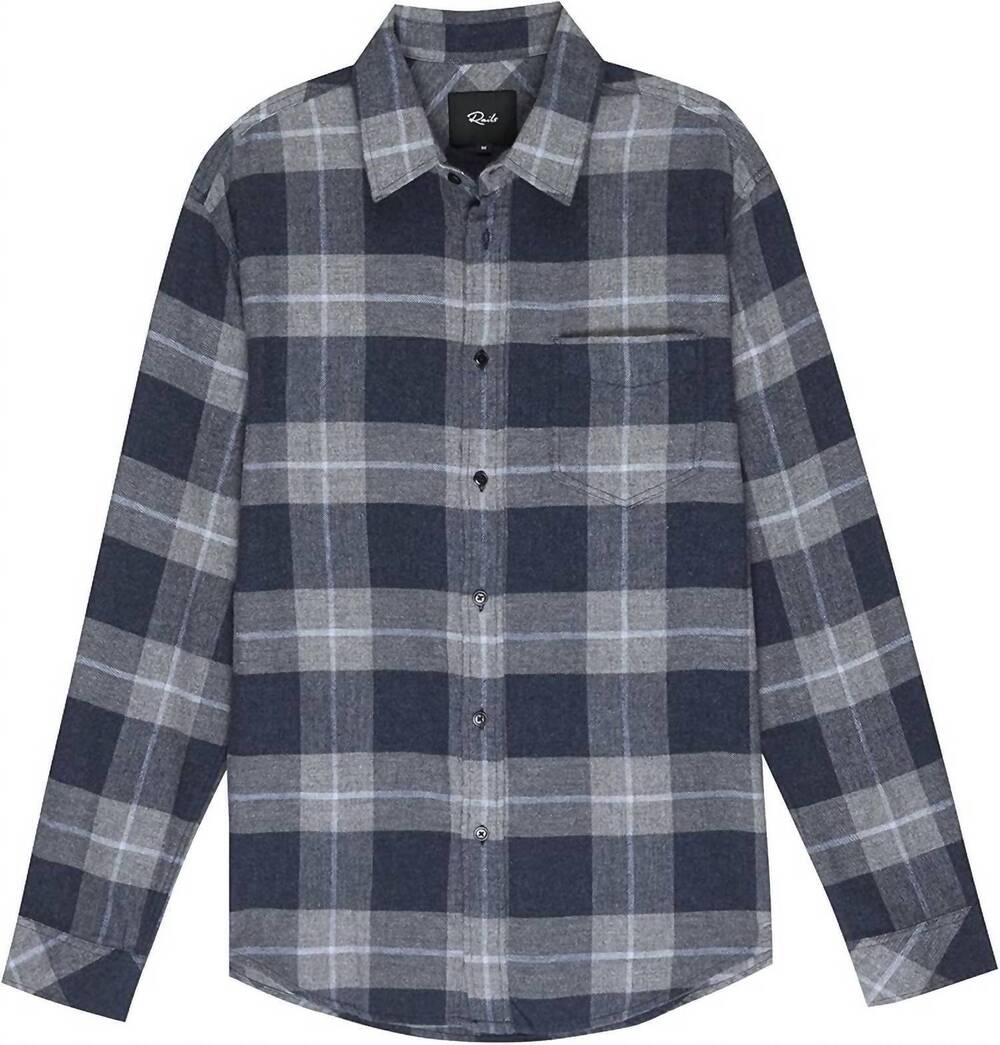 NEW RAILS men's sussex shirt in royal sable melange